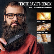 Load image into Gallery viewer, FEBOTE Beard Straightener Brush for Men, Heated Beard Straightening Comb with LCD, 5 Temperature Settings, Anti-scald, Ionic Hair Straightener Beard Kit, Mens Grooming Gifts, Beard Shaper & Travel Bag, Black_1219