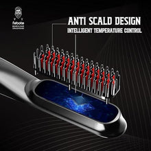 Load image into Gallery viewer, FEBOTE Beard Straightener Brush for Men, Heated Beard Straightening Comb with LCD, 5 Temperature Settings, Anti-scald, Ionic Hair Straightener Beard Kit, Mens Grooming Gifts, Beard Shaper & Travel Bag, Black_1220