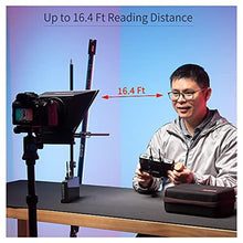 Load image into Gallery viewer, FEELWORLD TP2A 8" Portable Teleprompter for Up to 8" Smartphone Tablet Prompter Support Phone DSLR Camera Video Recording for Live Streaming Interview Speech with Lens Adapter Rings APP Remote Control_3011