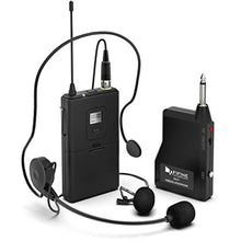 Load image into Gallery viewer, FIFINE Wireless Microphone System, Wireless Microphone set with Headset and Lavalier Lapel Mics, Beltpack Transmitter and Receiver,Ideal for Teaching, Preaching and Public Speaking Applications-K037B, Black_1