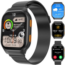Load image into Gallery viewer, FILIEKEU Smart Watches for Men,Fitness Tracker Smartwatch for Android Phones/iPhone Compatible,1.96" AMOLED Womens Men Watch with Blood Pressure Monitor,Female Cycle(2 Watch Bands) (A-Black)_1