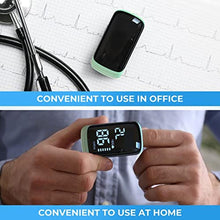 Load image into Gallery viewer, Finger Pulse Oximeter, Fingertip Blood Oxygen Saturation with Pulse Monitor Rechargeable, Accurate Spo2 Reading for Home, Outdoor SportsGreen_360