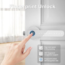 Load image into Gallery viewer, Fingerprint Door Lock,Smart Door knob,biometric Door Lock,with passcode keypad Fobs keyless Entry Door Handlefor Bedroom Home Hotel Office Apartment (Silver)_2549