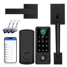 Load image into Gallery viewer, Fingerprint Door Lock with Handle Sets, BEBASIA Keyless Entry Door Lock, Bluetooth Front Handle Set, Smart Deadbolt, Electronic Keypad Digital Lock with Handle, Black_1