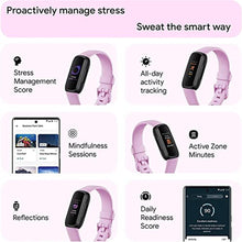 Load image into Gallery viewer, Fitbit Inspire 3 Health & Fitness Activity Tracker (Lilac Bliss) with Workout Intensity, Sleep Tracking, Heart Rate, 2 Bands, 3.3foot Charging Cable, Wall Adapter, Screen Protectors & PremGear Cloth, LilacBlissBlack_1284