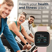 Load image into Gallery viewer, Fitbit Versa 2 Health and Fitness Smartwatch with Heart Rate, Music, Alexa Built-In, Sleep and Swim Tracking, Petal/Copper Rose, One Size (S and L Bands Included), PetalCopperRose_188