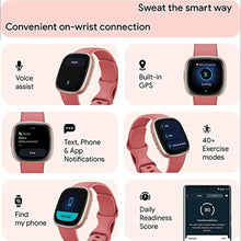 Load image into Gallery viewer, Fitbit Versa 4 Health and Fitness Smart Watch (Pink/Rose) with Built-in GPS, 6 Day Battery Life, S & L Bands, Bundle with 3.3foot Charge Cable, Wall Adapter, Screen Protectors & PremGear Cloth, PinkSandCopperRoseAluminum_941