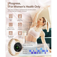 Load image into Gallery viewer, Fitoncloud Smart Watches for Women(Make/Answer Call) with Diamond:1.3" Fitness Tracker Watch for HR/Blood Pressure/SpO2/Sleep Monitor,Digital Running Watches for Women Android/iOS, 2 Straps, StylishRoseGold_3814