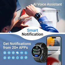 Load image into Gallery viewer, Fitpolo Smart Watch for Men Women,1.3" AMOLED Touchscreen Fitness Tracker, Make/Answer Calls, Heart Rate SpO2 Monitor, 3ATM Waterproof, Sleep & Activity Tracking Smartwatch for Android Phones iPhone, Black_290