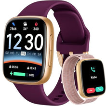Load image into Gallery viewer, Fitpolo Smart Watch for Women, 1.85" AMOLED Fitness Tracker with Bluetooth Call, Heart Rate/Sleep/SPO Monitor, 100+ Sports Modes, 3ATM Waterproof Smartwatch for Android/iPhone, Includes 2 Bands, Purple_1