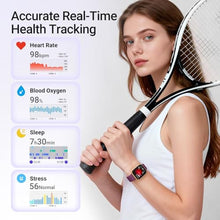 Load image into Gallery viewer, Fitpolo Smart Watch for Women, 1.85" AMOLED Fitness Tracker with Bluetooth Call, Heart Rate/Sleep/SPO Monitor, 100+ Sports Modes, 3ATM Waterproof Smartwatch for Android/iPhone, Includes 2 Bands, Purple_892