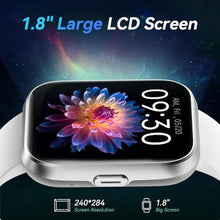 Load image into Gallery viewer, Fitpolo Smart Watches for Men/Women, 1.8'' Alexa Built-in Fitness Tracker Watch with Bluetooth Calls, IP68 Waterproof, Heart Rate/Sleep/SpO2/Stress Monitor, 110 Sport Modes for Android & iPhone, White_3736