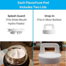 Load image into Gallery viewer, FlavorFuze Pod - Fruit Infuser Insert with Two Lids, Compatible with Hydro Flask, Iron Flask, Takeya, ThermoFlask and Similar Wide Mouth Bottles (White)_1098