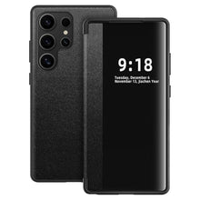 Load image into Gallery viewer, Flip Case for Samsung Galaxy S25 Ultra Case S View, Frosted Translucent Window Clear View Folio Protective Phone Case, 360 Degree Full Body Shockproof Flip Cover Case for Samsung S25 Ultra 5G (Black)_1