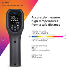 Load image into Gallery viewer, FLIR TG54-2 Infrared Spot Thermometer with Digital Readout: for Non-Contact Temperature Measurements up to 1,562 Degrees F, Black_7612