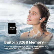 Load image into Gallery viewer, flymory Swimming Earbuds Bone Conduction Wireless Bluetooth Headphones Waterproof IPX8 Underwater Open Earphones with Built-in 32GB Memory MP3 Player 8 Hours Playtime Sports Headset for Running Gym, Black_2819