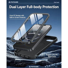 Load image into Gallery viewer, FNTCASE for iPhone 16e Case, with Built-in Screen Protector, Kickstand, Black_7328