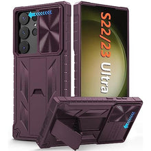 Load image into Gallery viewer, FNTCASE for Samsung Galaxy S23-Ultra Case: S22 Ultra Military Grade Shockproof Protection Mobile Case with Kickstand & Matte Textured Rugged TPU Shell | Drop Proof Protective Phone Cover Burgundy_1