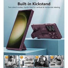 Load image into Gallery viewer, FNTCASE for Samsung Galaxy S23-Ultra Case: S22 Ultra Military Grade Shockproof Protection Mobile Case with Kickstand & Matte Textured Rugged TPU Shell | Drop Proof Protective Phone Cover Burgundy_1650