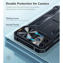 Load image into Gallery viewer, FNTCASE for Samsung Galaxy S24-Ultra Case: Rugged Protective S24 Ultra 5G Mobile Phone Cover with Kickstand & Slide | TPU Shockproof Textured Bumper Military Grade Drop Protection, 6.8 Inch Black_7634