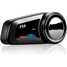 Load image into Gallery viewer, Fodsports FX6 Motorcycle Bluetooth Headset, 6 Riders Group Motorbike Bluetooth Intercom, 1000M Motorcycle Helmet Communication Systems/Voice Dial/Universal Pairing/FM Radio(1 Pack), Black_1