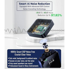 Load image into Gallery viewer, FOKiRa NEW 2026 Mini 3 in 1 Noise-Cancelling Wireless Lavalier Microphone. 45M Long-Range Wireless Transmission and Up to 12 Hours Battery Life. Perfect for Interviews, Vlogging, Podcasting and More., Black_1004