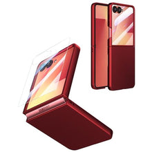 Load image into Gallery viewer, Foluu Slim Fit Case for Samsung Galaxy Z Flip 7, with Front Built-in Screen Protector, Ultra Thin Matte PC Protective Cover for Samsung Galaxy Z Flip7 5G 2025 (Deep Red), DeepRed_1