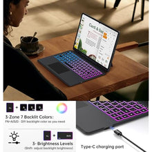 Load image into Gallery viewer, for Samsung Galaxy Tab S11 Ultra/S10 Ultra/S9 Ultra/S8 Ultra 14.6 inch Keyboard Case: 3 Zone 7 Colors Backlit Keyboard with Trackpad | Touchpad Magnetic Detachable Key Board Cover with Pen Holder_8