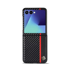 Load image into Gallery viewer, for Samsung Galaxy Z Flip 7 Case Ultra Thin Hard Carbon Fiber PU Leather Hybrid Phone Cases Anti -Fingerprint Shockproof Protective Cover for Samsung Z Flip 7 5G Shell (Galaxy Z Flip 7) Black_1