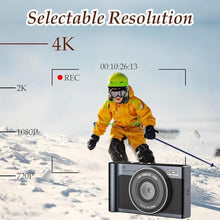 Load image into Gallery viewer, Forc Digital Camera,4K Camara de Fotos with 64GB Card, KGrey_162