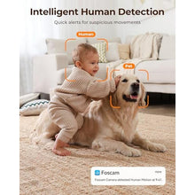 Load image into Gallery viewer, FOSCAM Home Security Camera R4S 4MP(2K) WiFi Camera, 2.4/5GHz Wireless IP Indoor Camera with AI Human Detection & Sound Detection, 33ft Night Vision, 2-Way Audio,Compatible with Alexa, White_2333