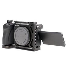 Load image into Gallery viewer, Foto4easy a6700 cage for Sony A6700 Camera,Quick Release Plate for Arca-Swiss,1/4" & 3/8" Screw Holes and Cold Shoe Mount for Accessories, Black_6506