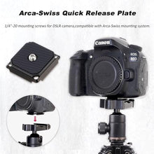 Load image into Gallery viewer, Foto4easy Arca Swiss Quick Release Plate (1/4" Mounting Screw) for DSLR Camera,QR Plate Clamp for Tripod Stabilizer Gimbal Monopod Slider, Black_6452