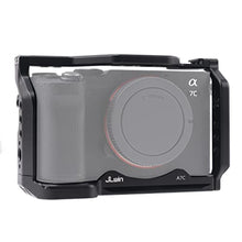 Load image into Gallery viewer, Foto4easy Cage for Sony Alpha A7C Cameras with Quick Release 1/4" 3/8" Screw and Cold Shoe Expansion Microphone Monitor Fill Light, Black_6987