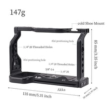 Load image into Gallery viewer, Foto4easy Cage for Sony Alpha A7C Cameras with Quick Release 1/4" 3/8" Screw and Cold Shoe Expansion Microphone Monitor Fill Light, Black_6990