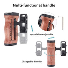 Load image into Gallery viewer, Foto4easy Universal Camera Wooden Side Handle,Adjustable Up and Down Side Handle Grip with 1/4"-20 Screw Hole and Cold Shoe Mount for DSLR Camera Cage and Camnera Accessories_6885