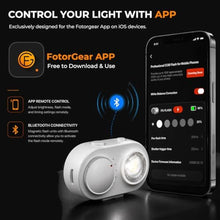 Load image into Gallery viewer, FotorGear Magnetic Phone Camera Flash Compatible for iOS, 15W COB Smart Sync External Flash, 5700K Flashes Speedlite, Control with Button & Bluetooth, for Night Photography/Selfies, LightGrayWhite_260