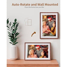 Load image into Gallery viewer, Frameo 10.1 Inch WiFi Digital Picture FrameElectronic Frame,1280 * 800IPS HD Cloud Smart Digital Photo Frame,32GB Storage, Wall Mountable, Auto-Rotate,Easy to Share Photos or Videos via FRAMEO APP, Woodgraincolor_1346
