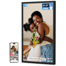 Load image into Gallery viewer, FRAMEO 21.5 Inch Touchscreen Large Digital Photo Frame, 1920x1080 WiFi Digital Picture Frame 32GB, Security Share Photo/Video via APP, USB/Mirco SD, Easy Set Up, Gifts for Mom, Black_1