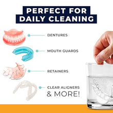 Load image into Gallery viewer, FRESH KNIGHT Retainer Cleaner Tablets 120 - Invisalign Cleaner - Denture Cleaner. Efferdent Retainer Cleaner Tablets, Night Guard, Mouth Guards, Aligners & Dental Appliance Cleaner - 4 Month Supply._3859