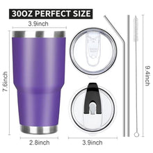 Load image into Gallery viewer, FristChoice 30 oz Tumbler with Lids and Straws Double Wall Vacuum Insulated Tumbler Cup,Stainless Steel Leak-proof Thermal Tumbler Powder Coated Travel Coffee Mug for Cold and Hot Drinks,Purple_5180