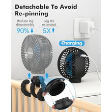 Load image into Gallery viewer, FRIZCOL Stroller Fan for Baby - Portable Fans Rechargeable - Battery Operated Fan(Use for 24Hrs) - Fan for Handheld/Clip On/Car Seat/Desk/Camping, Black_8238