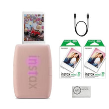 Load image into Gallery viewer, Fujifilm INSTAX Mini Link 3 Smartphone Printer | Rose Pink Bundled INSTAX Mini Instant Film | 20 Exposures + Microfiber Cleaning Cloth (3 Items), RosePink_1