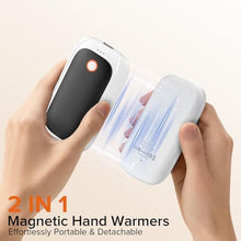 Load image into Gallery viewer, Fulog 2 Pack Hand Warmers Rechargeable, Portable Magnetic Electric Hand Warmers, 12H Max Heating Time Pocket Size for Outdoors, Camping - Winter Gifts for Women Men, BlackWhite_2040