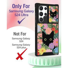 Load image into Gallery viewer, Funermei 2in1 for Samsung Galaxy S24 Ultra Case Women Cute Girls Phone Cover Girly Aesthetic Flower Cat Unique Design Camera Cover Compatible with MagSafe Ring Holder Stand Funda for S24 Ultra_697
