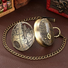 Load image into Gallery viewer, FUNGORGT Bronze Pocket Watch Chain with Vintage Pocket Watches for Men *Sky City* Musical Pocket Watch Fathers Day/Birthday/Christmas Gifts, DBronze_1646