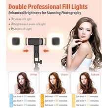 Load image into Gallery viewer, Funxee Selfie Stick Phone Tripod - 71 inch Tall Cell Phone Holder with Detachable Wireless Remote and 2 LED Lights for Recording, Video and Picture, Phone Stand for iPhone, Android, Camera & Gopro, Black_6239