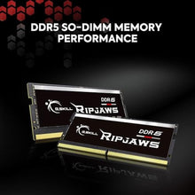 Load image into Gallery viewer, G.SKILL Ripjaws DDR5 SO-DIMM Series DDR5 RAM 32GB (1x32GB) 4800MT/s CL40-39-39-76 1.10V Unbuffered Non-ECC Notebook/Laptop Memory SO-DIMM (F5-4800S4039A32GA1-RS), Black_528