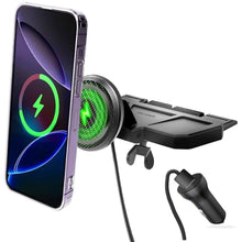 Load image into Gallery viewer, Galvanox Wireless Charging Car CD Slot Phone Holder - Magnetic Mount Charger with Secure CD-Player Attachment - Compatible with MagSafe, Black_1