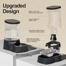 Load image into Gallery viewer, Gardner Pet Automatic Dog Water Dispenser Gravity Stainless Steel Water Waterer Feeder, 100% BPA-Free Large Capacity Water Feeding Bowls for Medium & Large-Sized Dogs Cats Other Pets -(1 Gallon), DarkGrey_2072